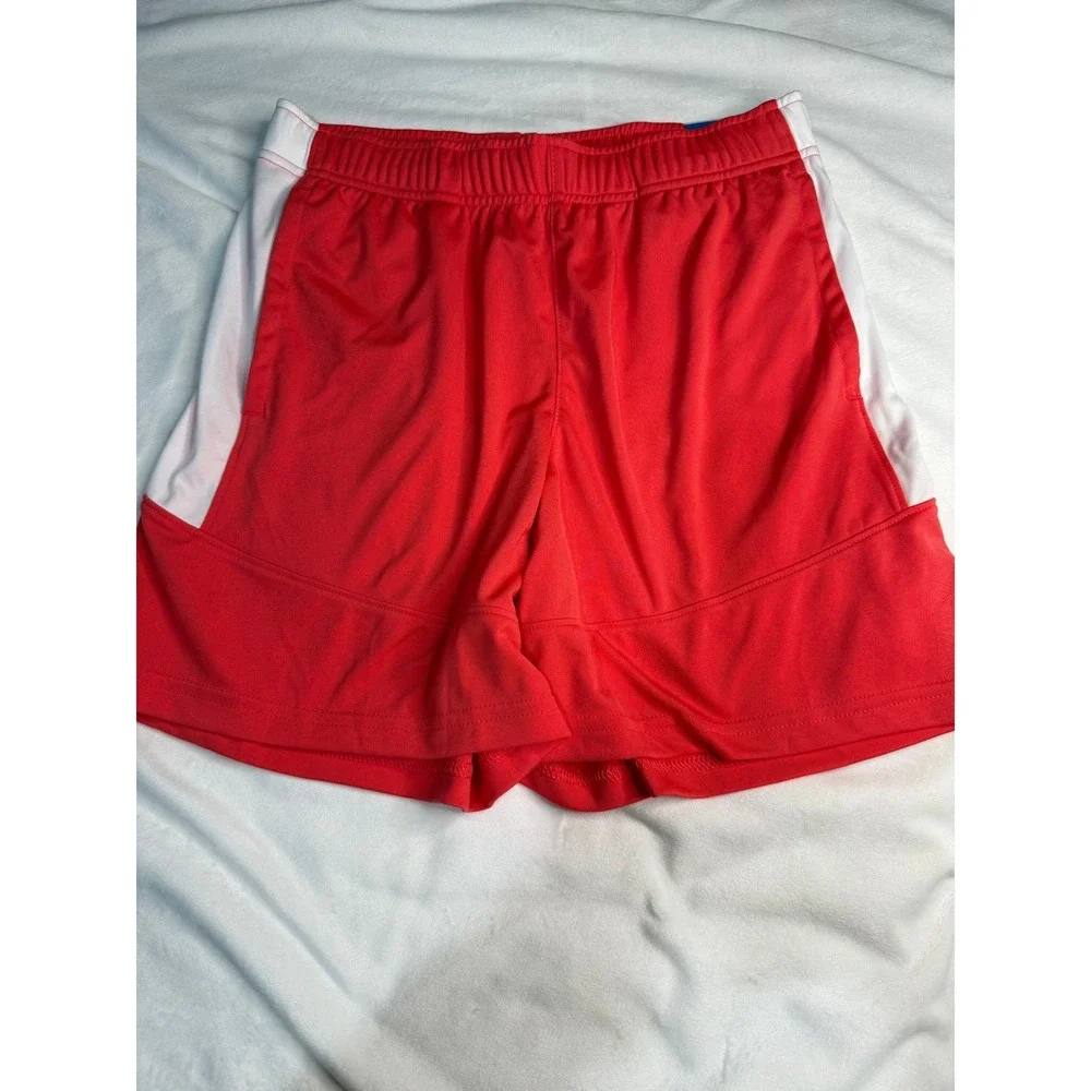 DSG Kids Boys Red White Knit Performance Shorts Size L Athletic Sport